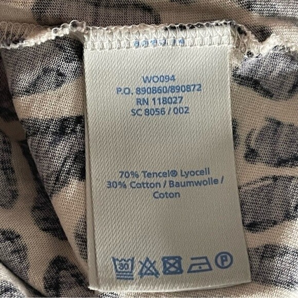 Boden Leopard Print Tshirt 2 Lyocell 3/4 Sleeve Tee Neutral Animal Print - Picture 13 of 14